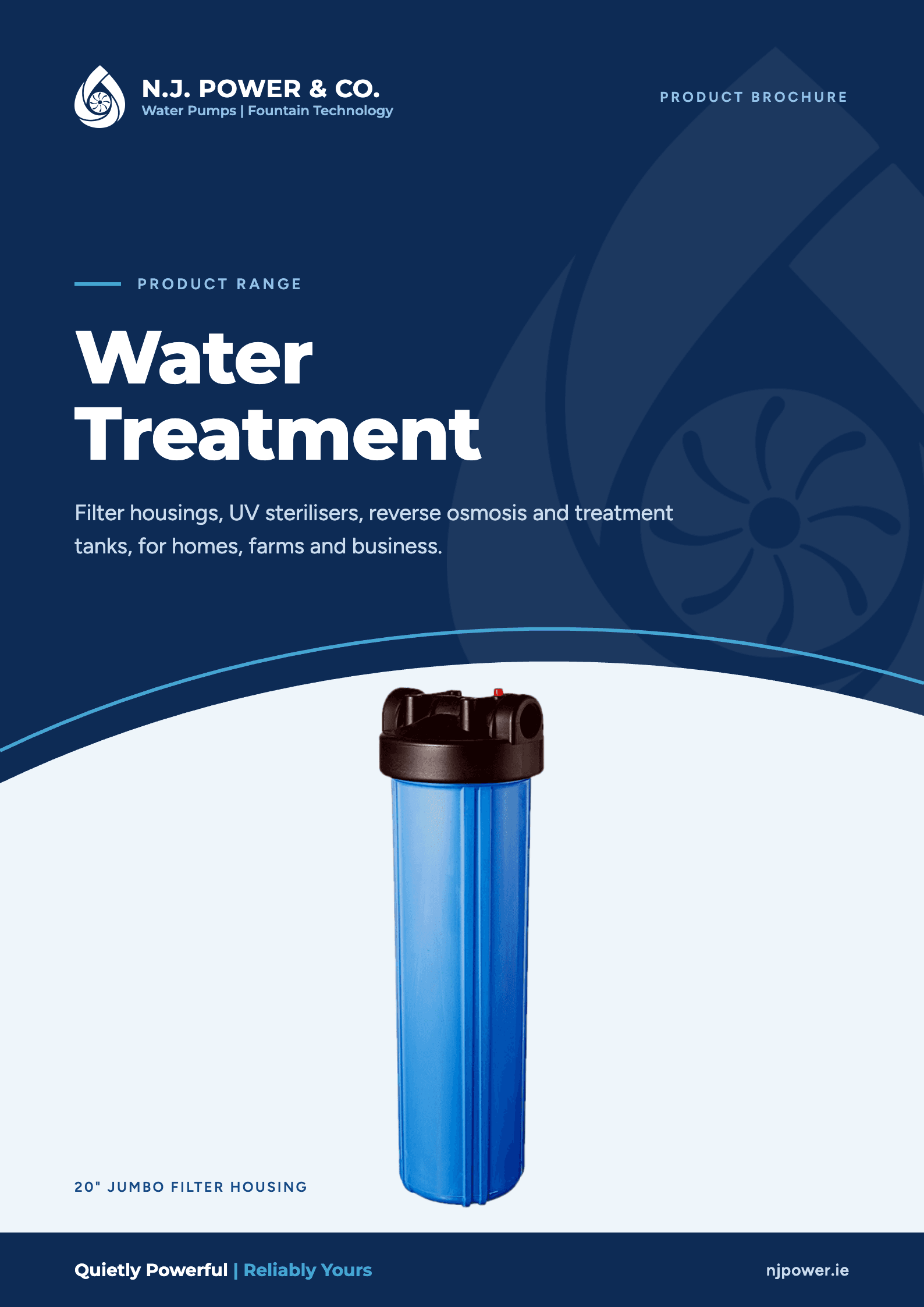 Cover of the N.J. Power Water Treatment brochure